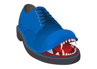Angry blue shoe