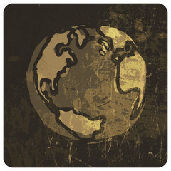 Earth planet grunge illustration. Vector, EPS10
