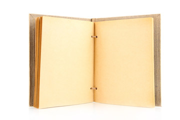 Beautiful old notebook isolated on white