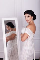 Beautiful bride in wedding day In bridal dress. newlywed woman