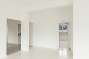 White apartment Interior, view of the rooms