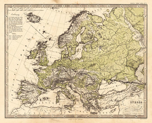 Fototapeta na wymiar Europa rocznika map