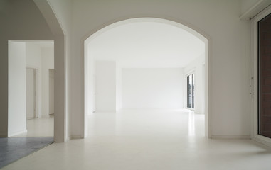 White apartment Interior, view of the rooms