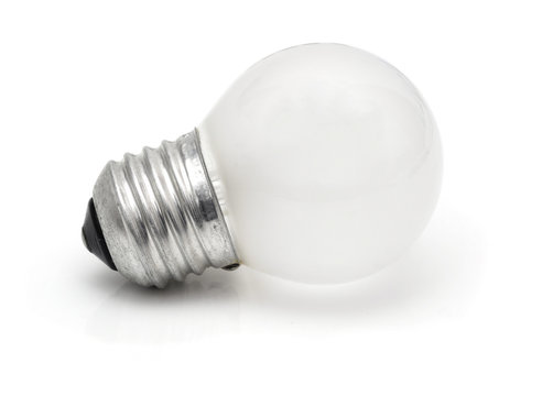 Small white Light bulb isolated on white