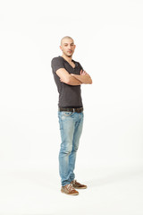 Fototapeta premium portrait of young man in studio, isolated on white background