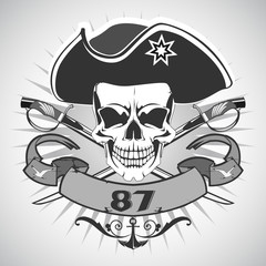 Skull pirate. Vector.