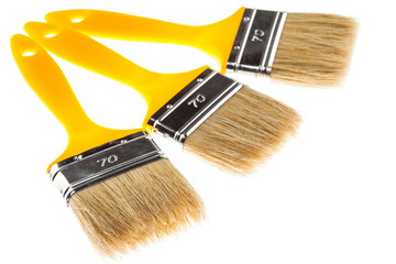 Group of construction paintbrushes
