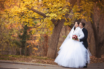 Beautiful bride and groom at wedding day