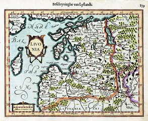 Obraz premium Lithuania old map