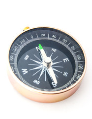 Close up of Compass on white background