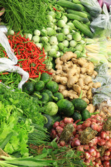 Fresh vegetables in market , Asia, Thailand