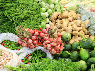 Fresh vegetables in market , Asia, Thailand