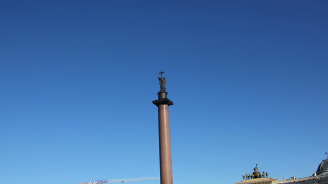 Alexander column on Palace Square, St. Petersburg Russia - timel