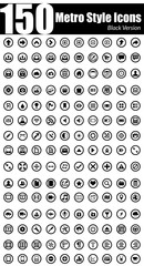 150 Metro Style Icons (Black Version)