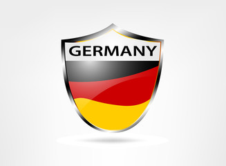 Illustration glossy flag Germany shield background