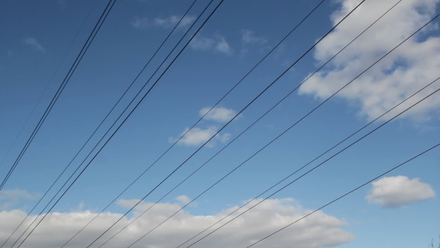 Power lines with gentle timelapse.