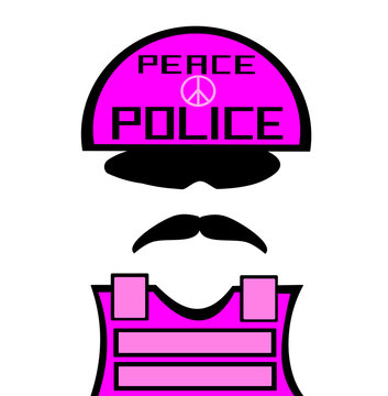 peace police wearing pink outfit