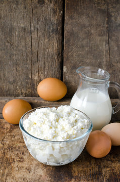 Cottage Cheese, Milk And Eggs