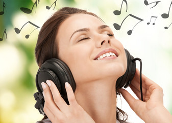 woman with headphones