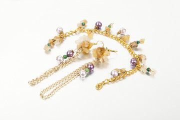 Earrings and necklace