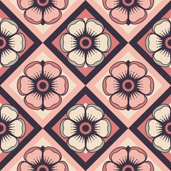 Fashion pattern with abstract flowers