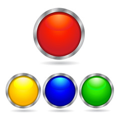 Set of round glass buttons