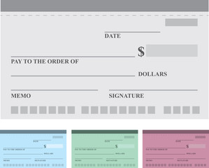 Isolated checkbooks in various colors