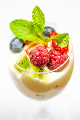 Mix fruit parfait for dessert