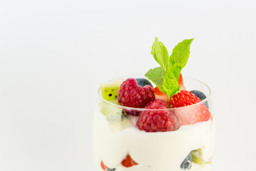 Mix fruit parfait for dessert