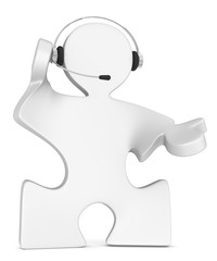 Solution. Puzzle People with headset. White.