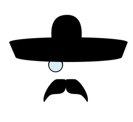man wearing sombrero and monocle