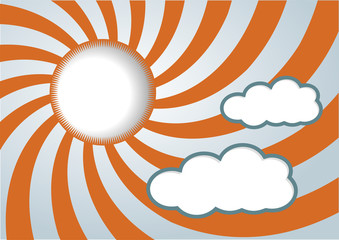 Sun and clouds background with place for your text