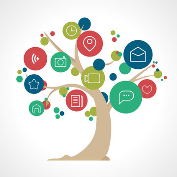 Icon Social media tree