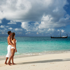 Couple on a beach at Maldives