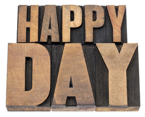 happy day in wood type