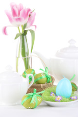 Place setting for Easter close up