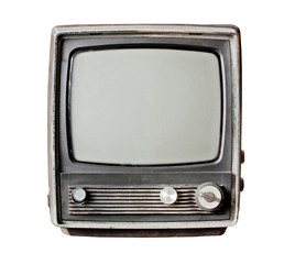 Old television isolate on white
