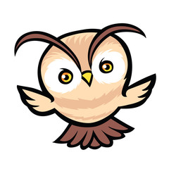 Flying owl cartoon