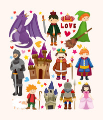 set of fairy tale element icons