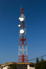 communication towers - obrazy, fototapety, plakaty