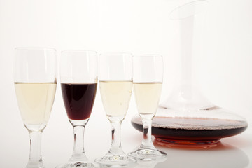 Degustazione vino bianco e rosso
