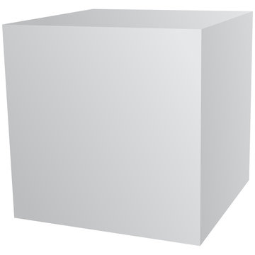 Hellgrauer, dreidimensionaler Quader von vorne &ndash; Vektor