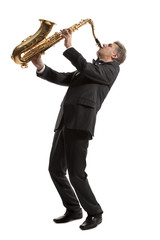 Naklejka premium Saxophonist