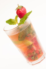 Fresh strawberry Mojito cocktail