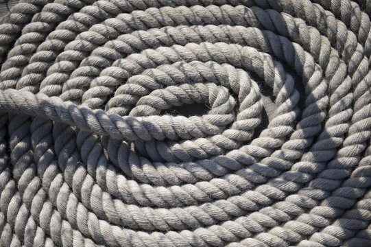 White rope on ship