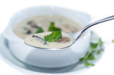 Fresh Mushroom Soup (on white)