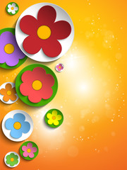 Beautiful Spring Colorful Flowers Background