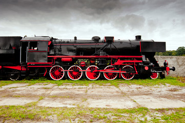Fototapeta na wymiar black locomotive