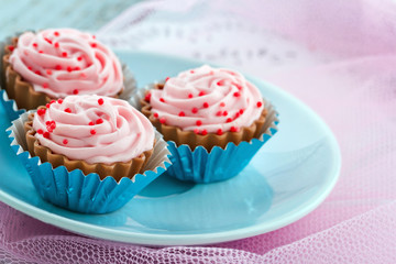 Yummy pink chocolate confectiorery