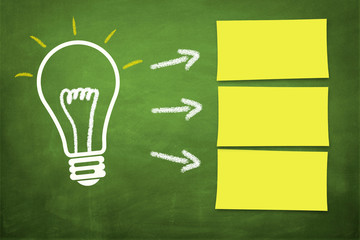 Lampe / Idee mit 3 Zettel